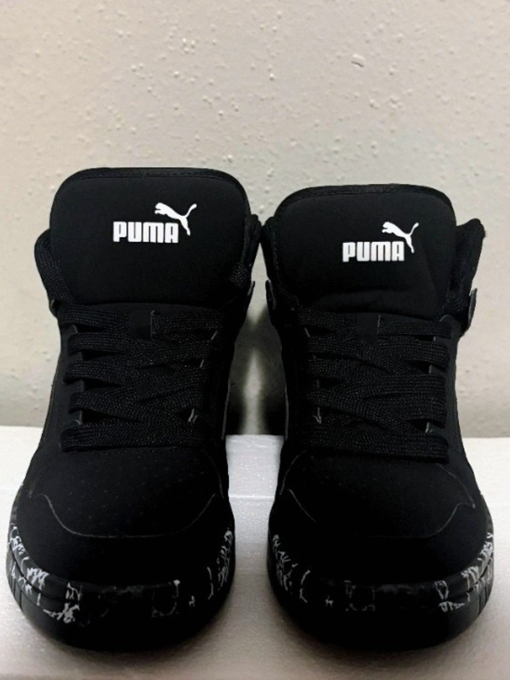 Puma Kids' Black High-Top Sneakers with White Logo